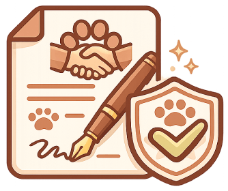 icono contrato compraventa animal