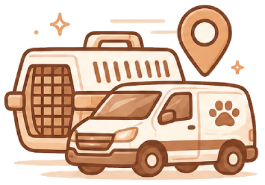 icono transporte y entrega de cachorros